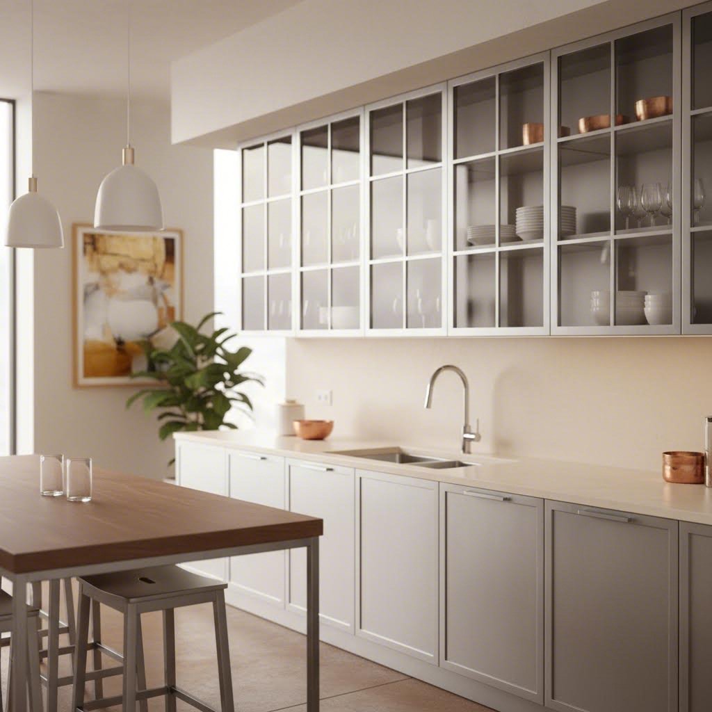 modern aluminum frame cabinet doors showcasing sleek design and durability