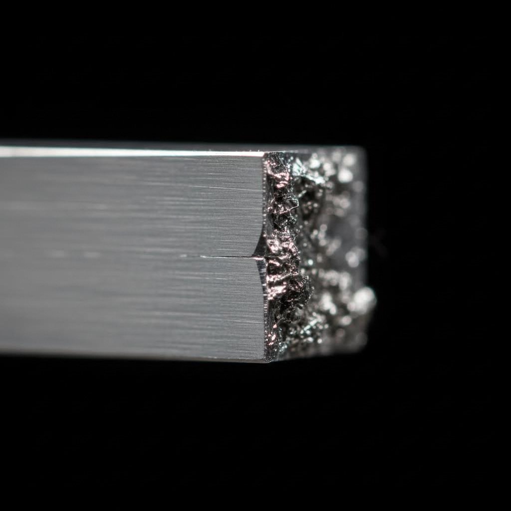 aluminum laser cut edge quality comparison showing defect indicators