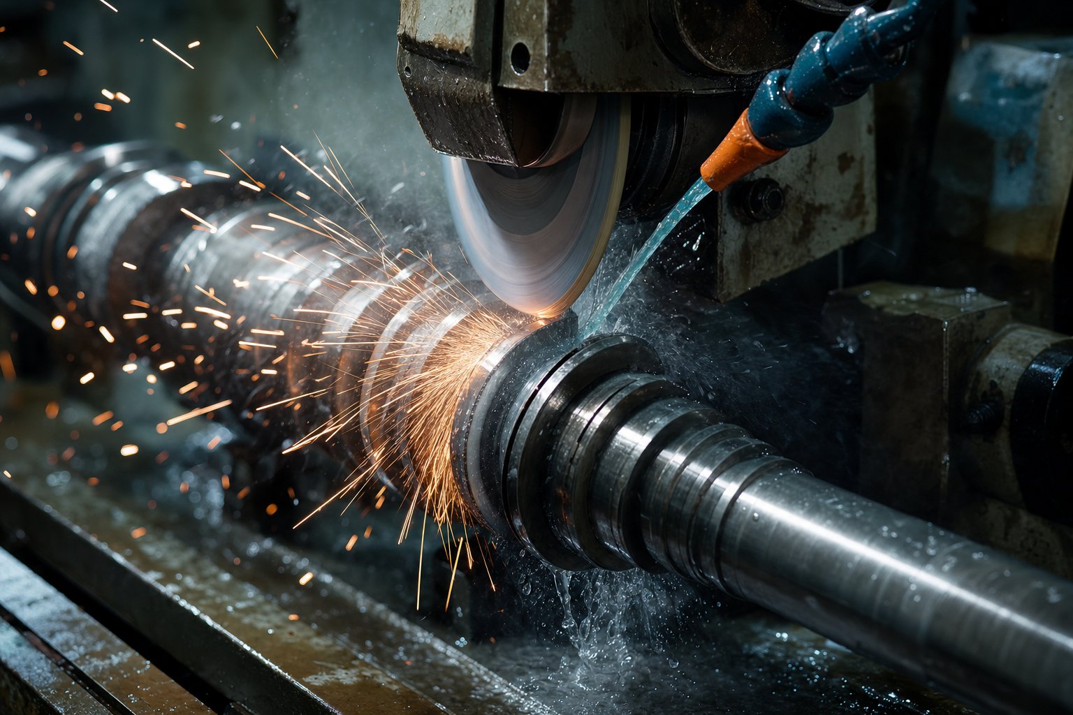 precision grinding of a planetary roller screw shaft to achieve micrometer level thread accuracy