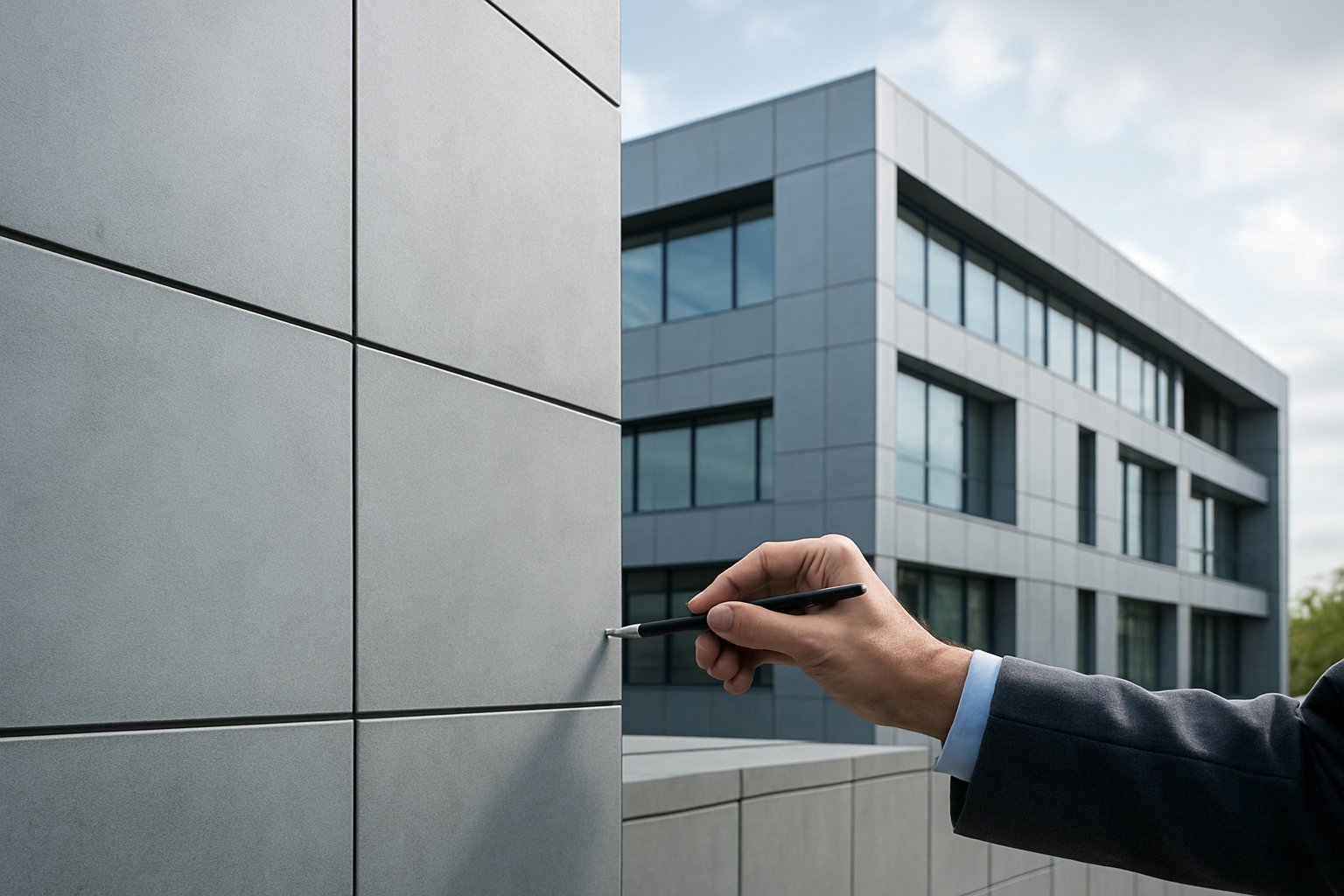 pvdf coated aluminium on a modern exterior facade