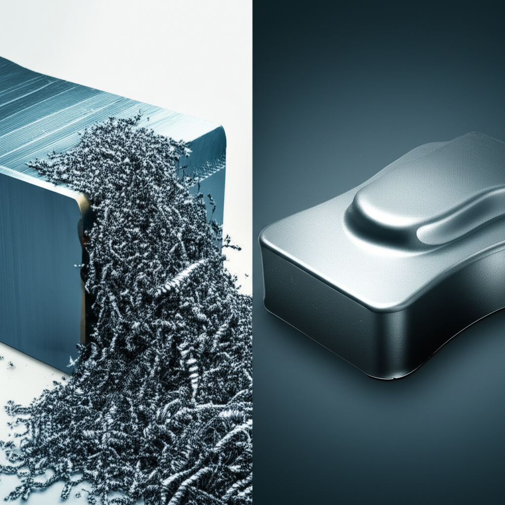 diagram illustrating material savings of forging compared to traditional machining