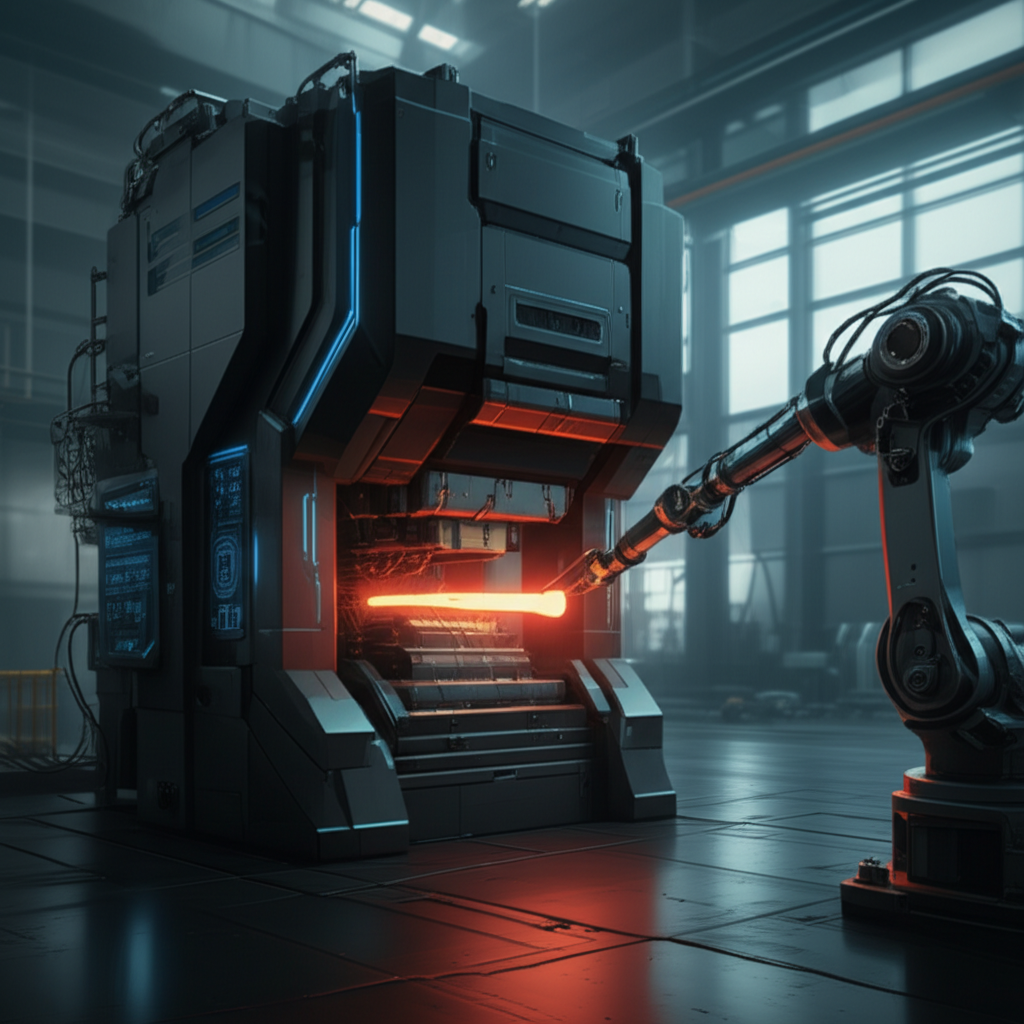 abstract representation of modern forging technology and manufacturing capabilities