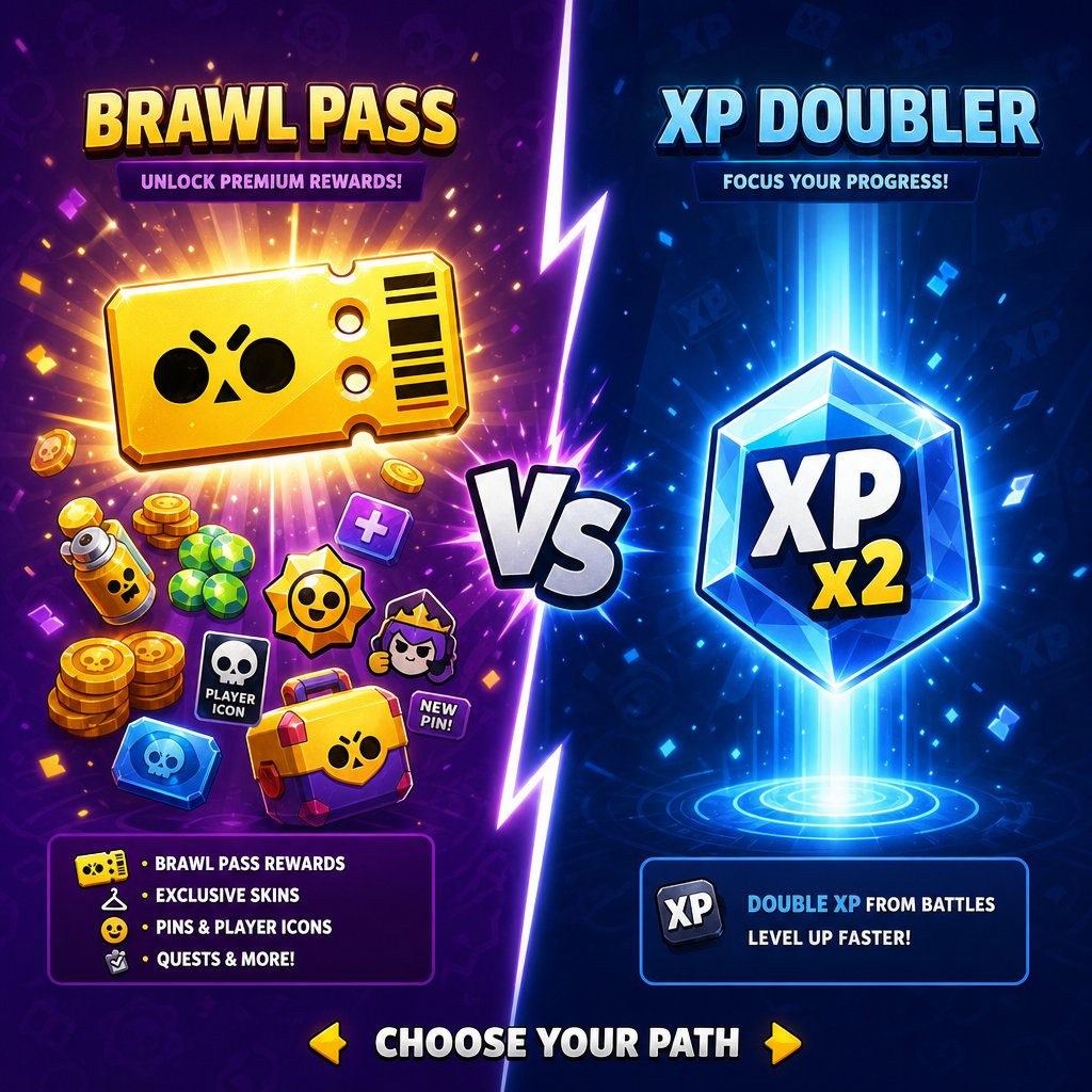 comparing xp doublers versus the brawl pass to find the best gem investment