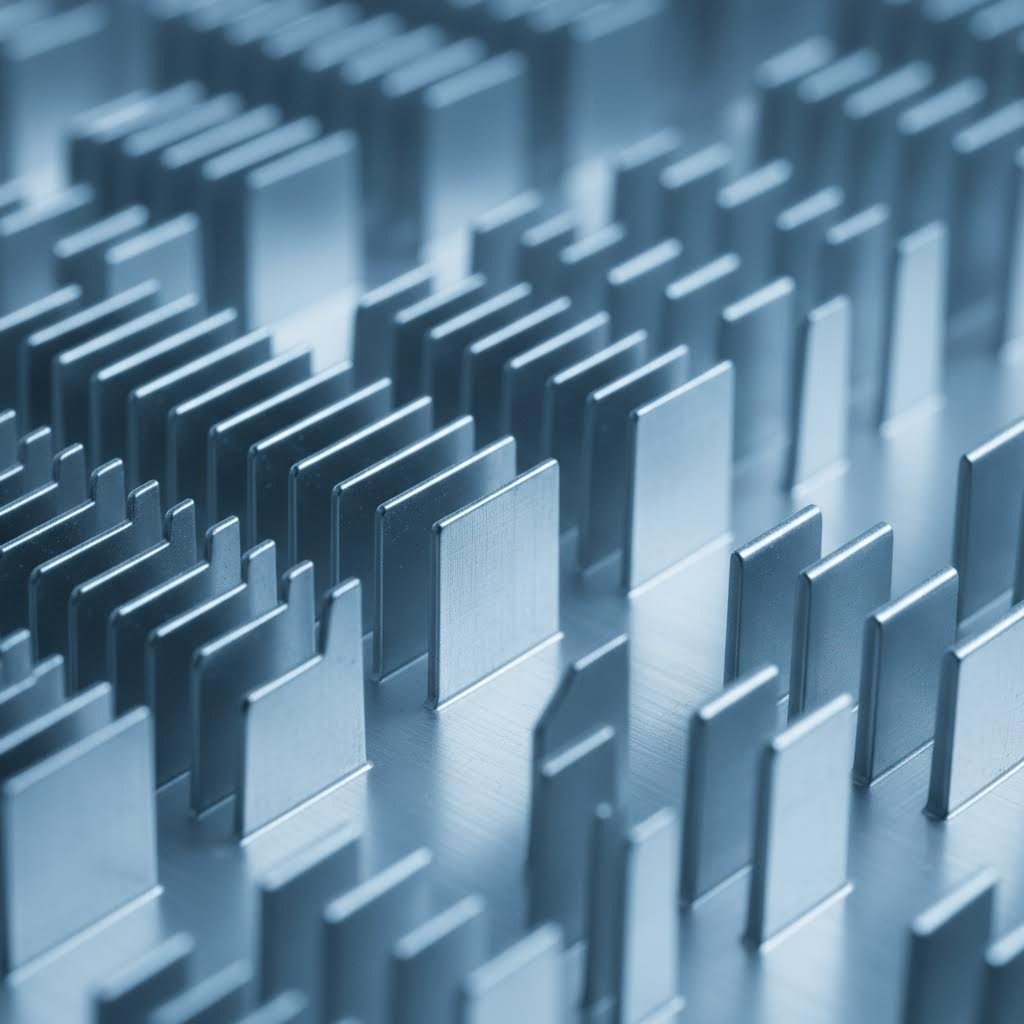 heat sink fin geometry showcasing optimized spacing for thermal performance