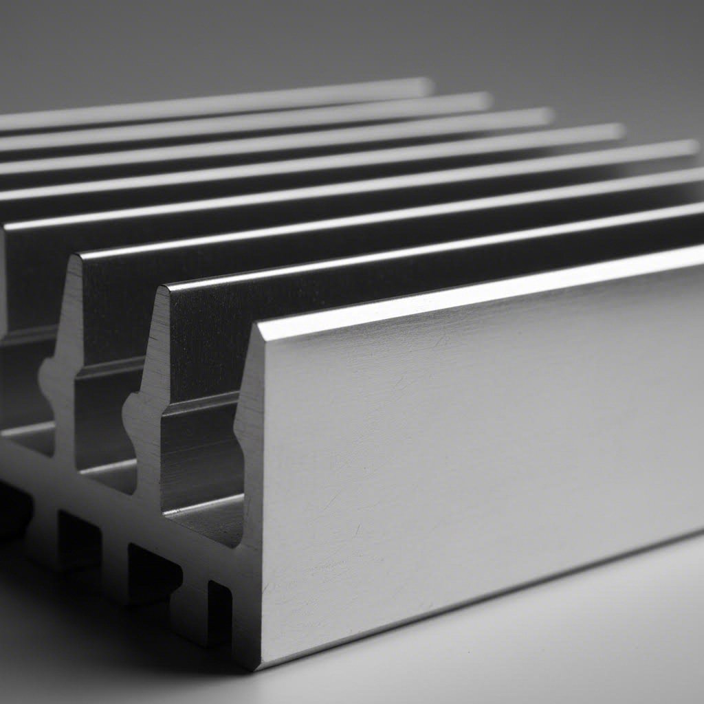 precision engineered aluminum heat sink extrusion featuring optimized fin geometry for efficient thermal management