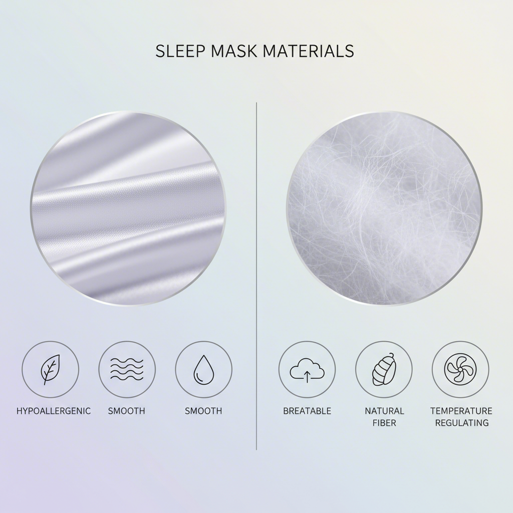 a visual comparison of satin and silk fibers for sleep mask comfort