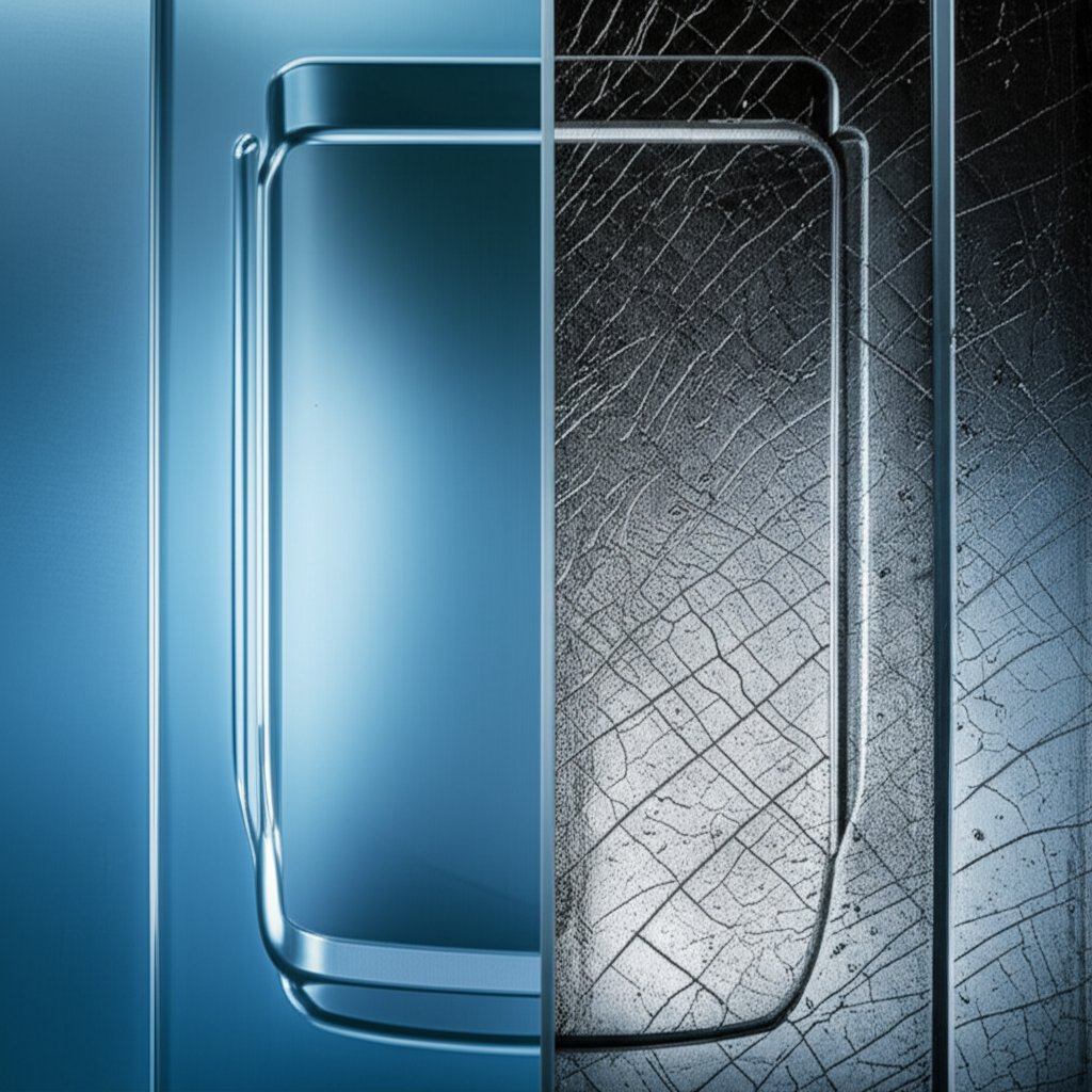 a visual comparison of a new mold surface versus one with thermal fatigue and wear