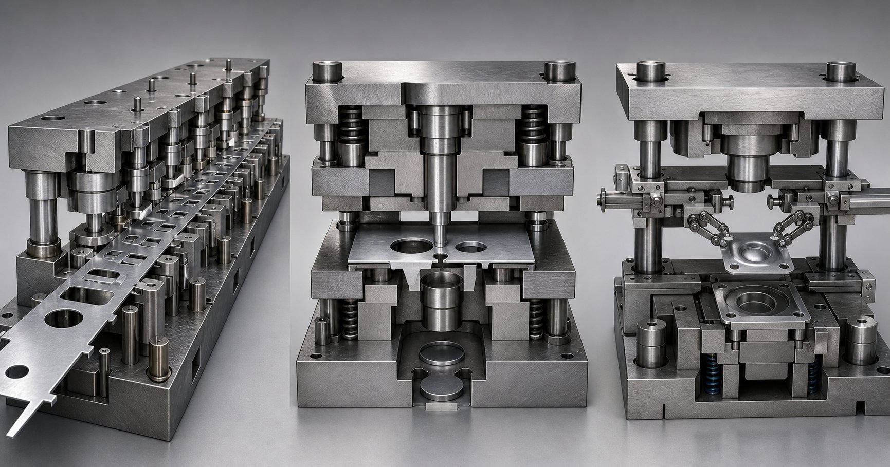 info-1-1 three precision stamping die architectures progressive compound and transfer configurations for different part requirements