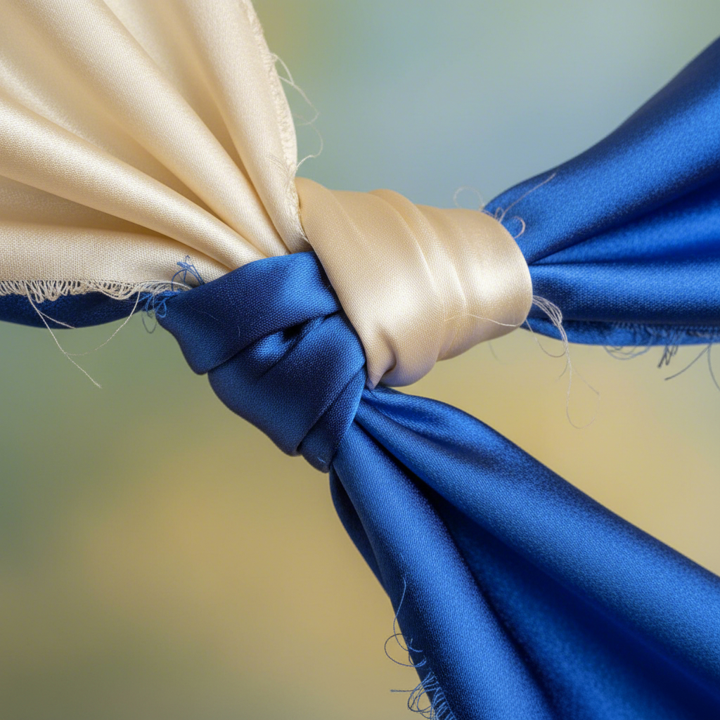 a close up comparison of the textures of silk and satin fabric