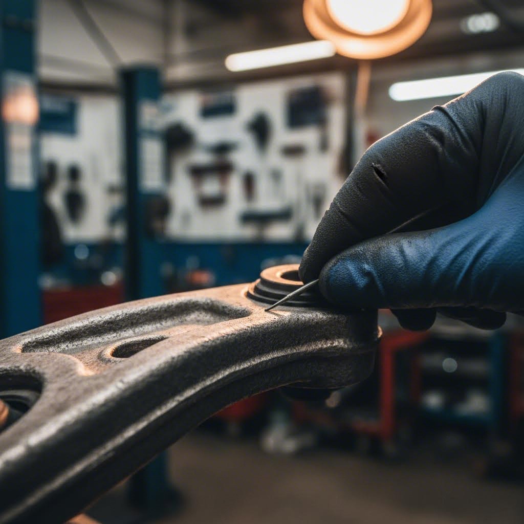 inspecting control arm surface texture to identify manufacturing method through grain pattern analysis