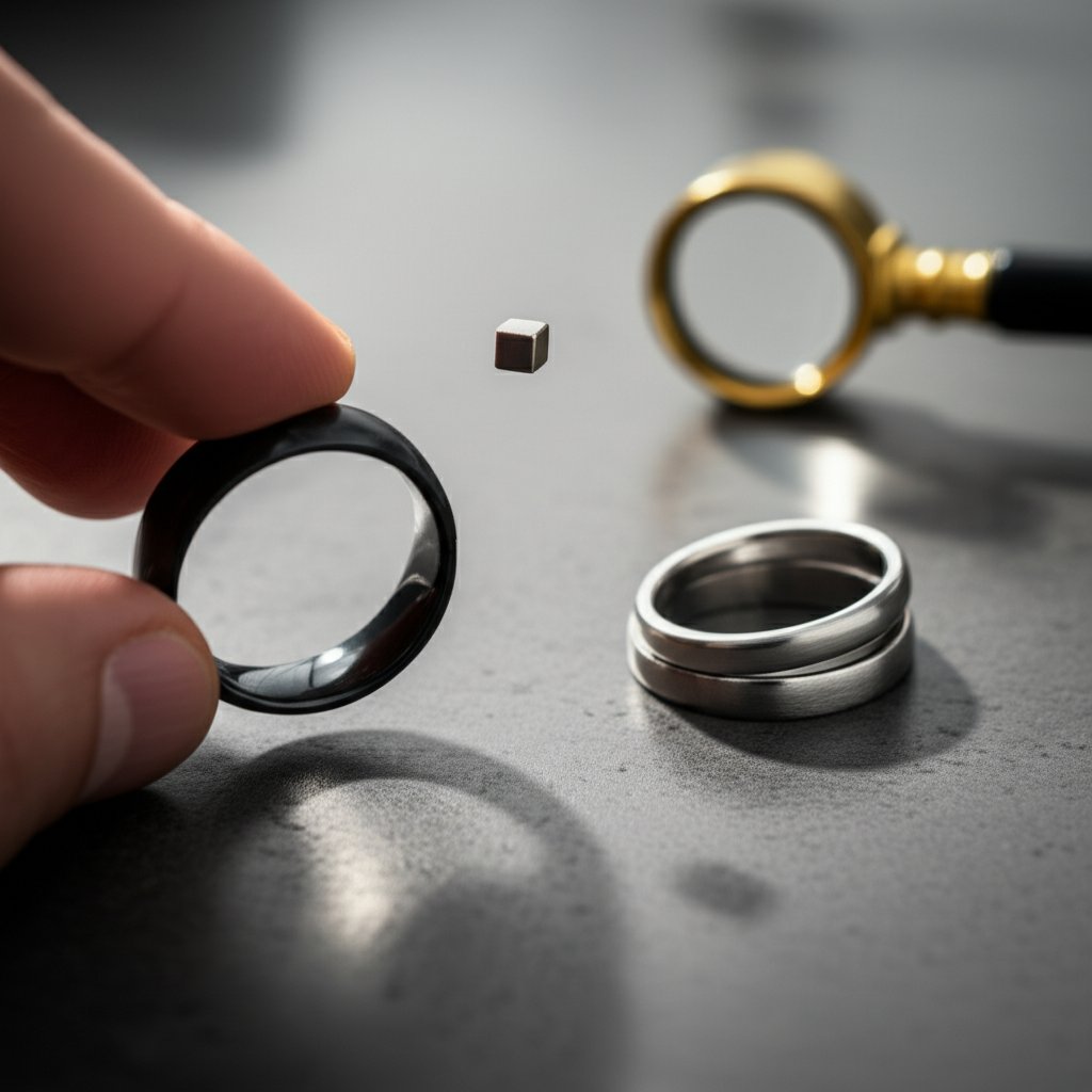 non destructive methods for checking the authenticity of a black titanium ring