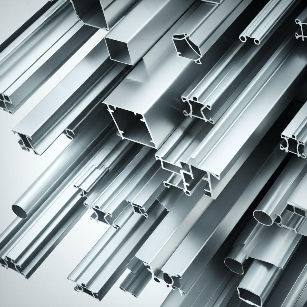 a selection of extruded aluminum profiles showcasing their versatility and modern design