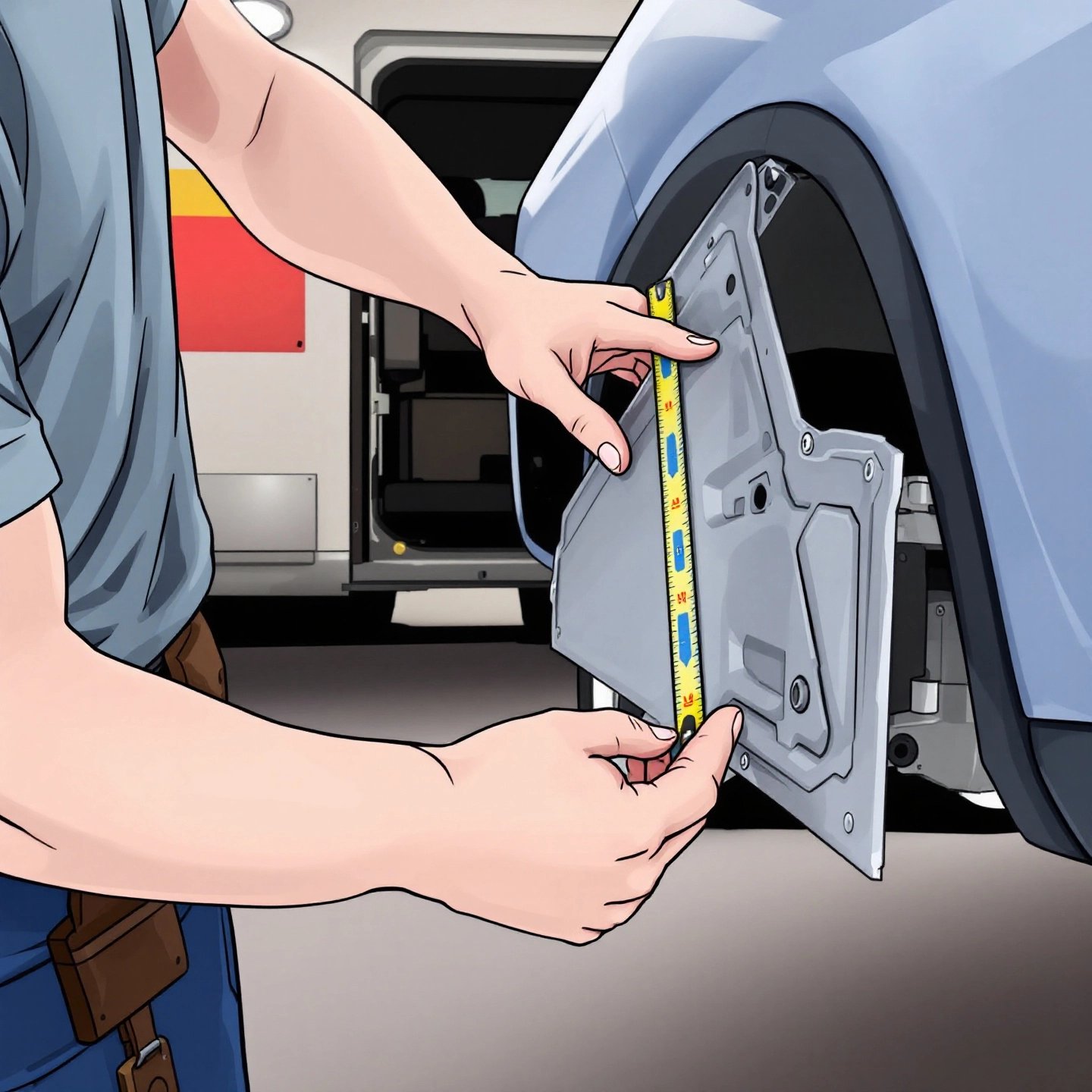 checking exterior part measurements for accurate vehicle fitment