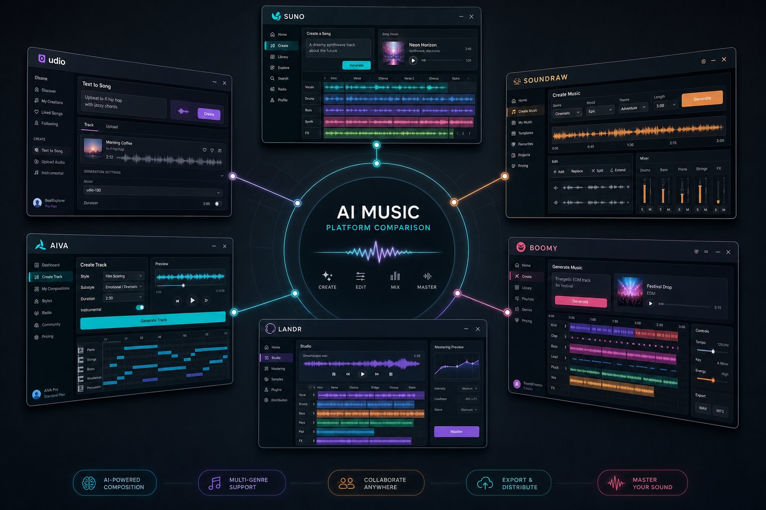 leading ai music platforms offer different strengths depending on your creative workflow and output needs