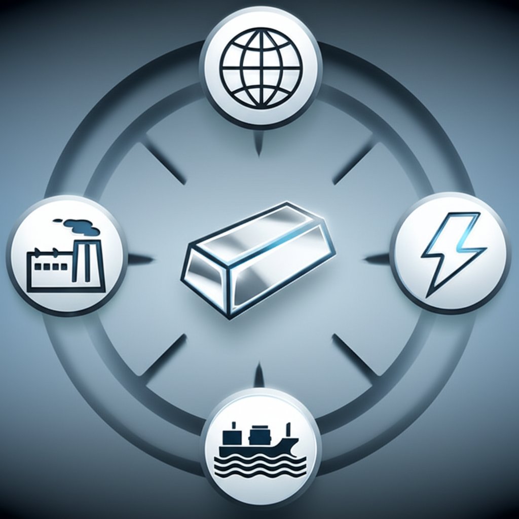 diagram showing the core drivers of aluminum price volatility