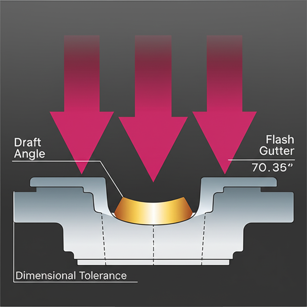 diagram explaining the key elements of impression die forging