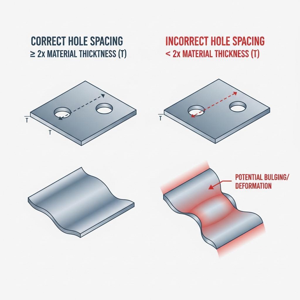 Engineering rule for minimum hole to edge spacing to prevent deformation