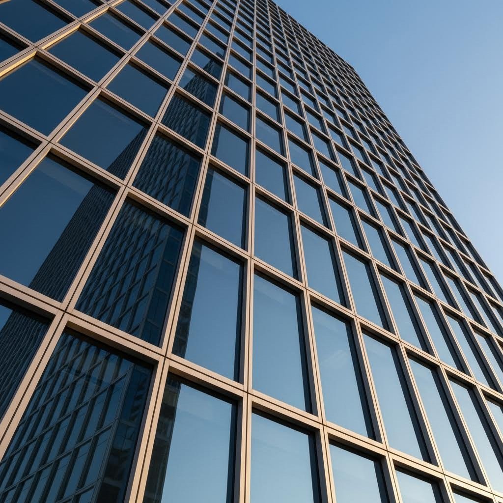 aluminum extrusion frames forming the structural backbone of modern glass curtain wall facades