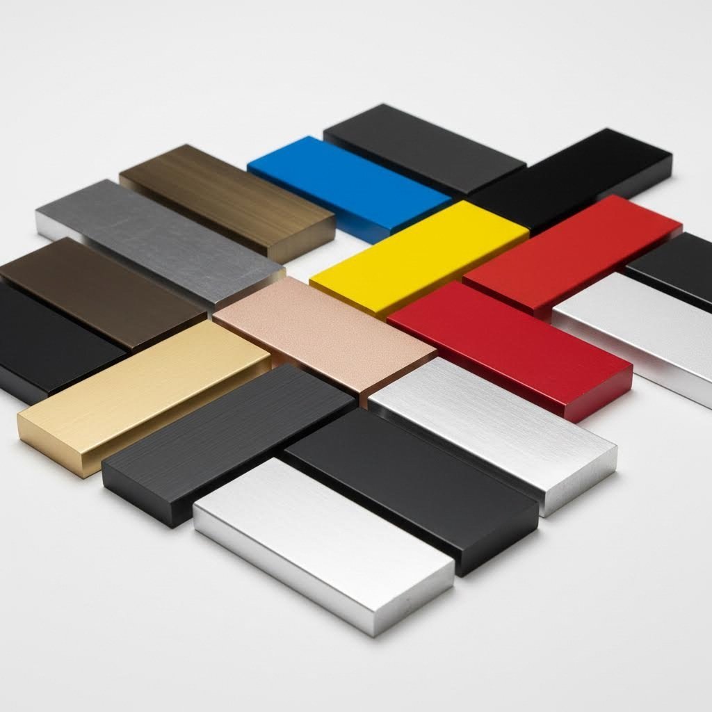 aluminum profiles featuring diverse surface treatments from anodizing to powder coating for varied applications