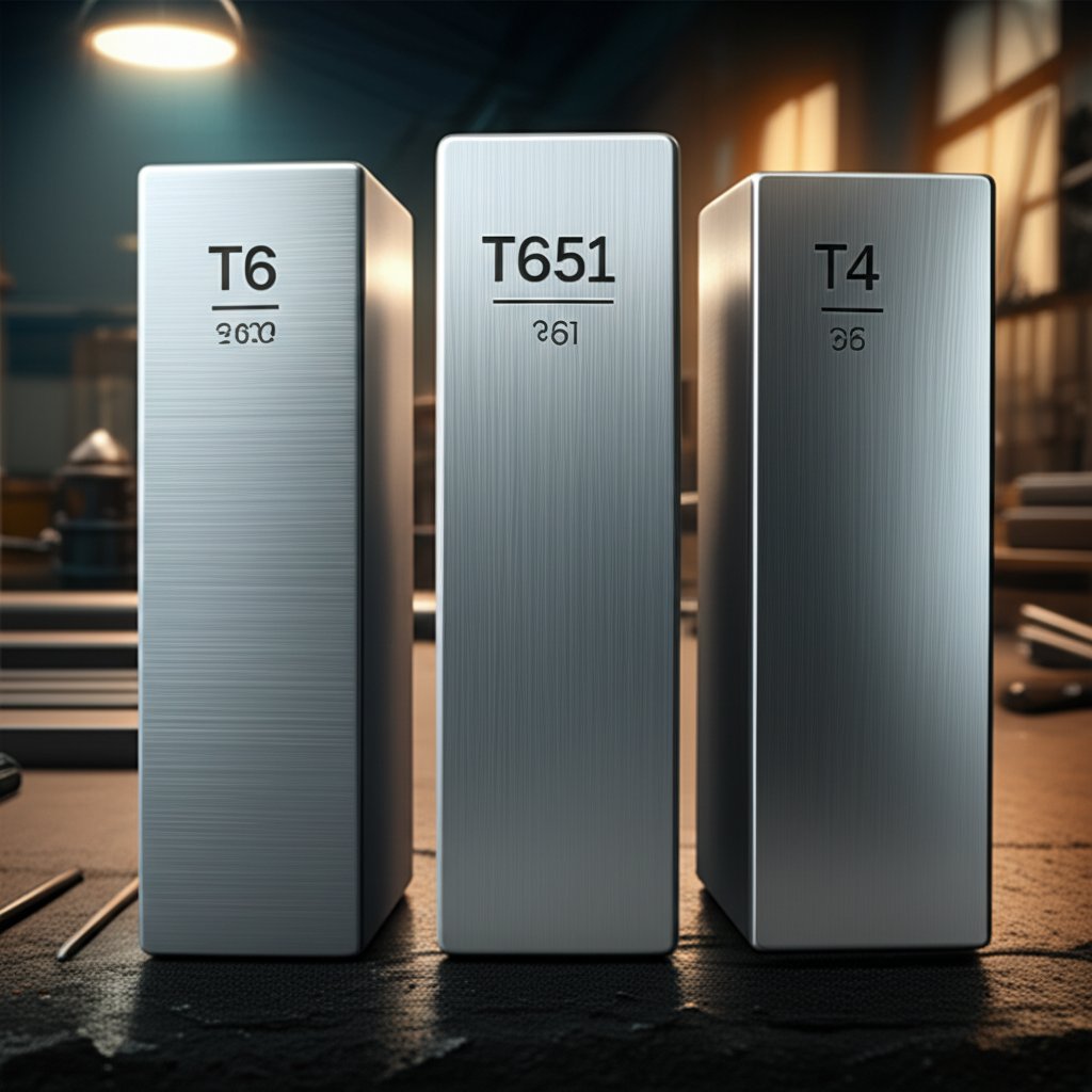 visual comparison of 6061 aluminium tempers t6 t651 and t4