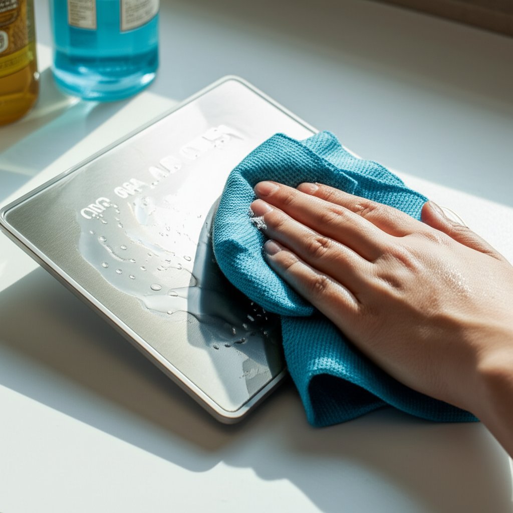 gentle cleaning of clear anodized aluminum with soft cloth