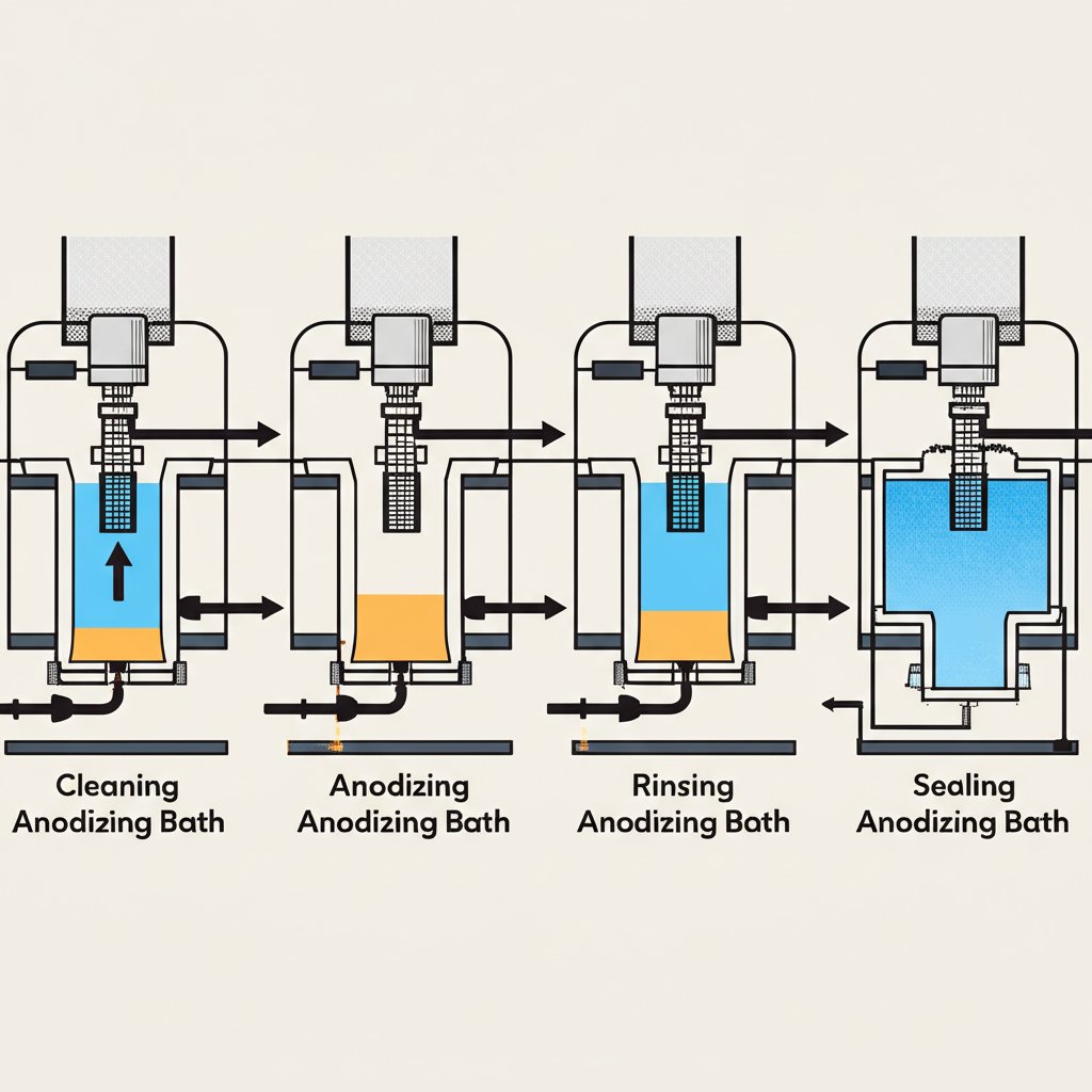 simplified diagram of the clear anodizing process for aluminum