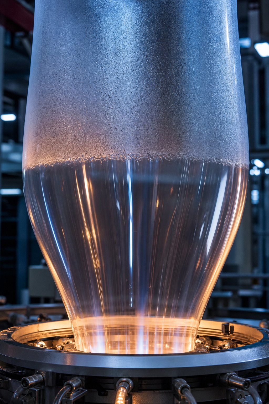 the frost line marks the visible transition where molten polymer solidifies during blown film extrusion
