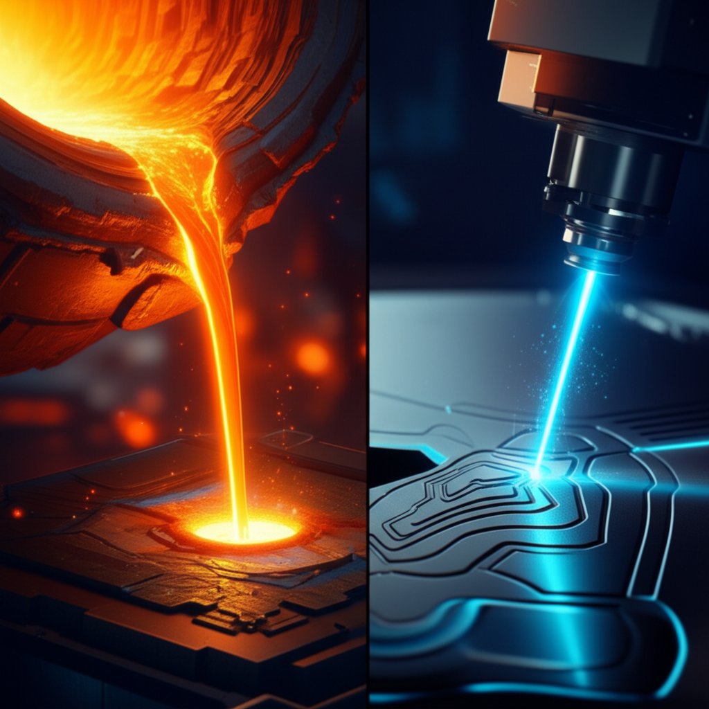 conceptual comparison of die casting and cnc machining processes