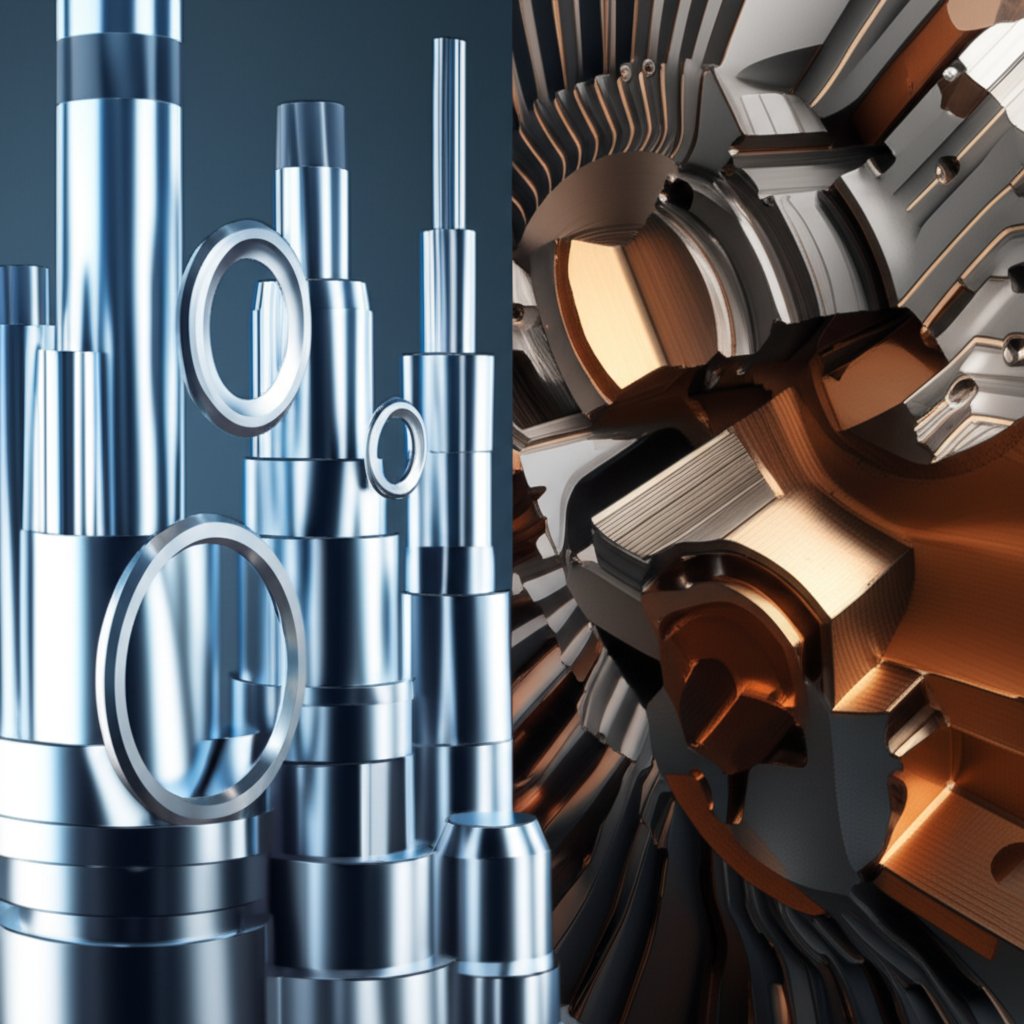 an array of parts showcasing typical applications for cnc turning versus cnc milling services