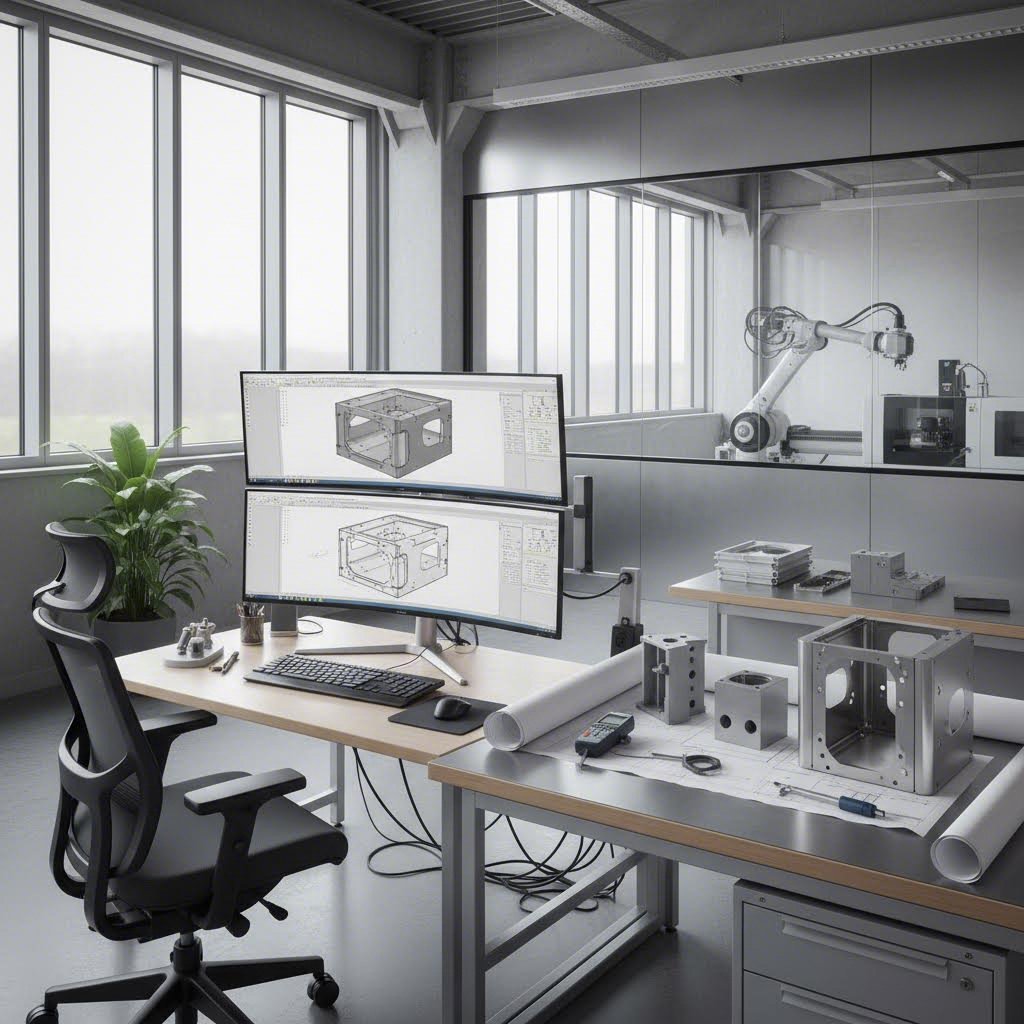 engineering workspace bridging design consultation and precision manufacturing