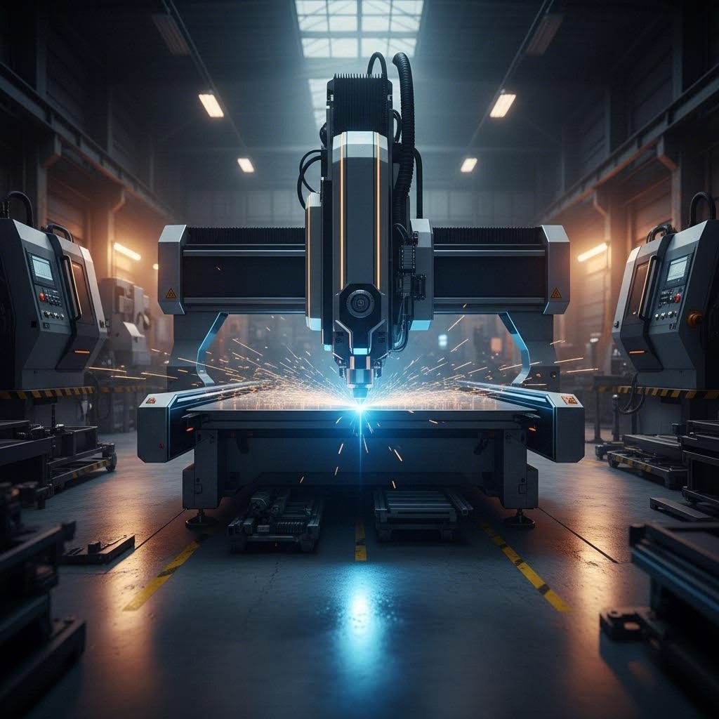 modern precision sheet metal fabrication facility with advanced laser cutting technology