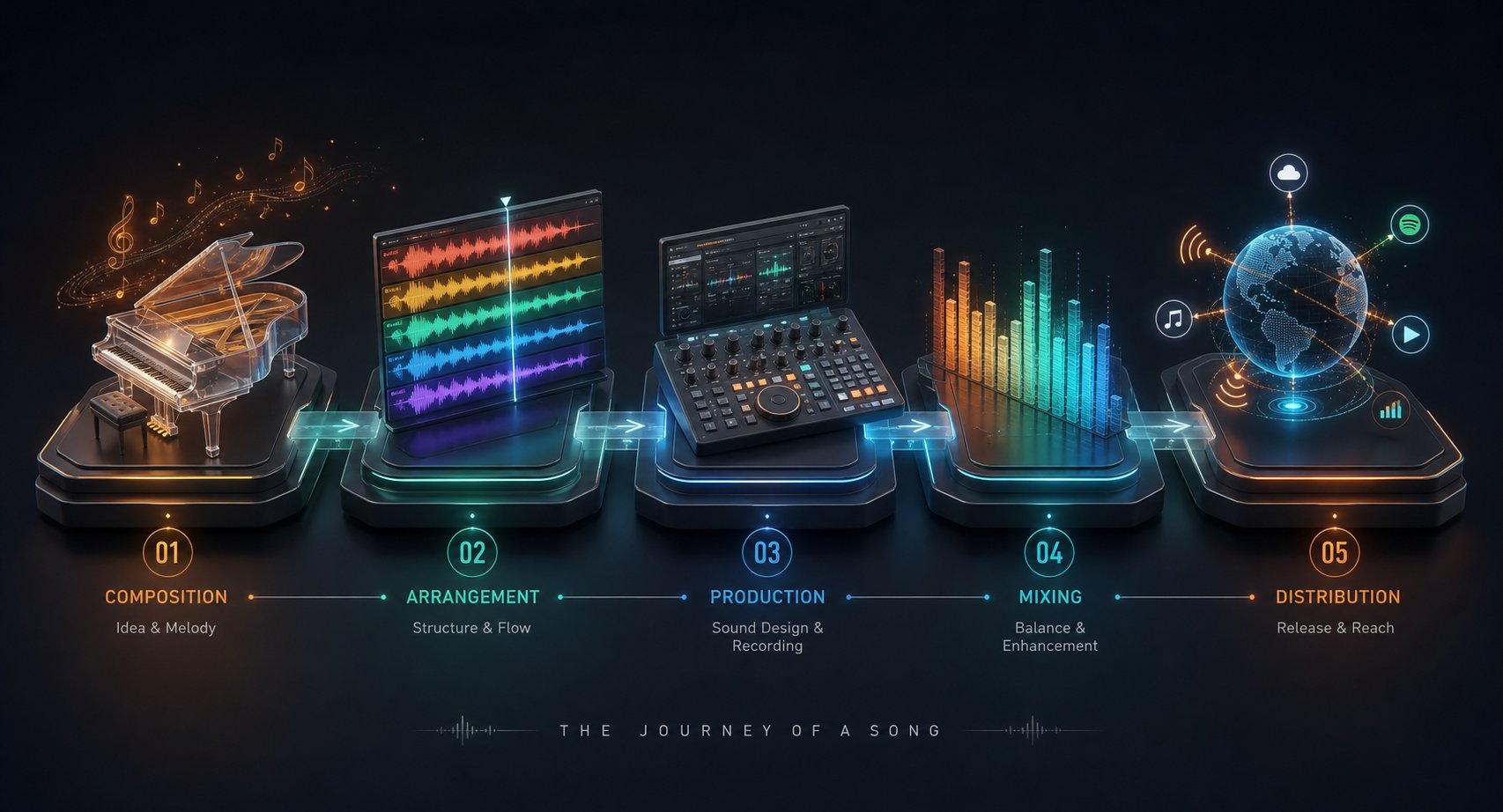 ai now operates at every stage of the music creation lifecycle from initial composition through global distribution
