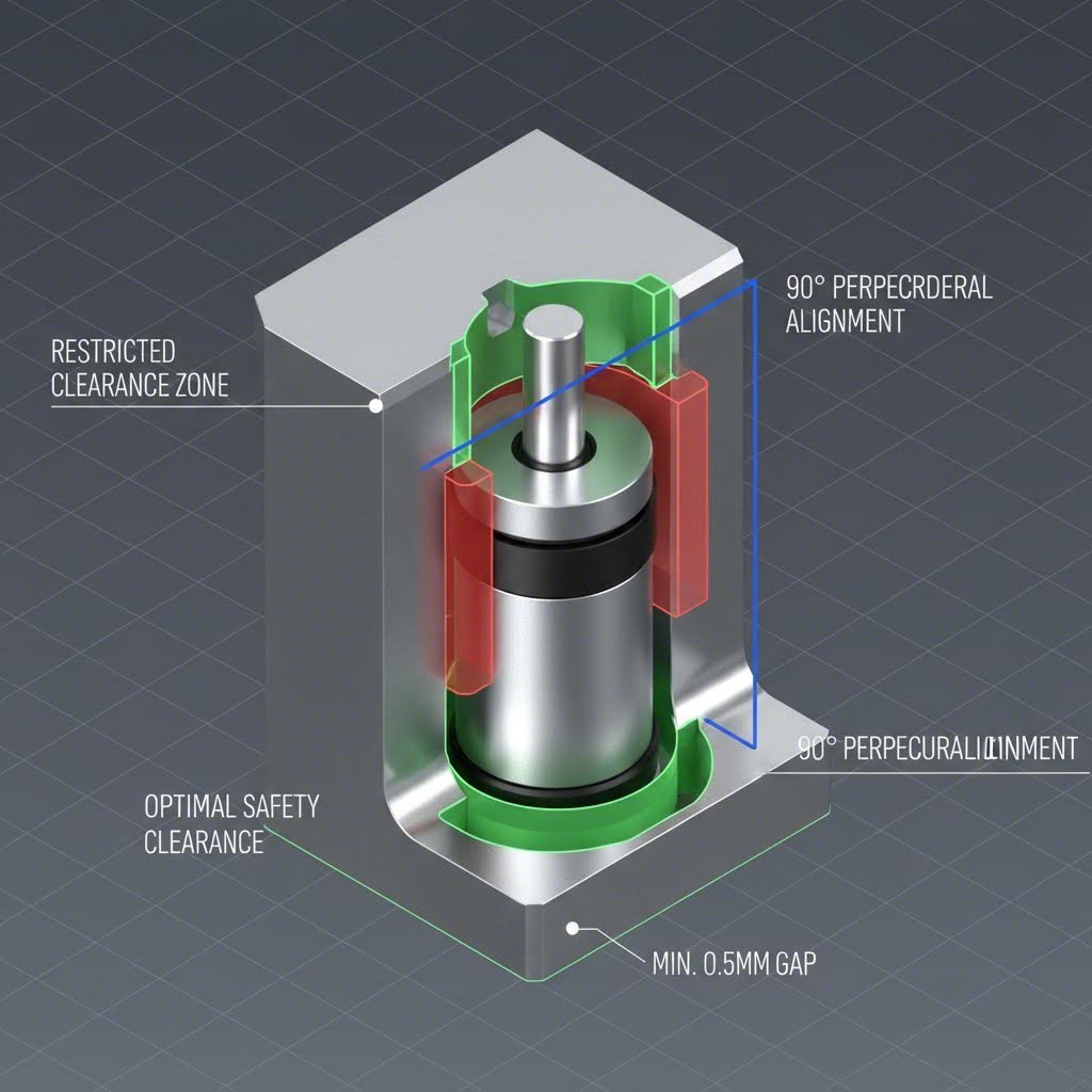 Correct installation alignment and pocket clearance for nitrogen gas springs