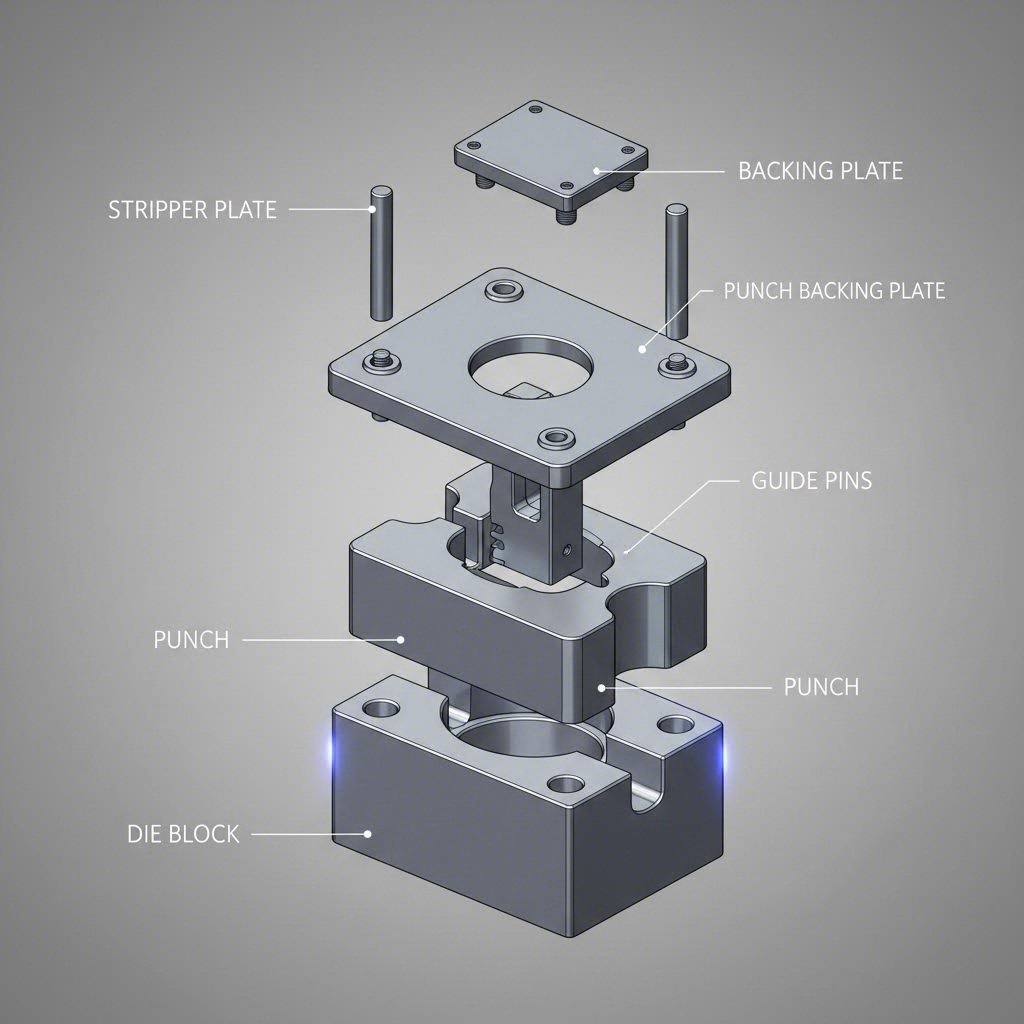 key components of a compound die assembly working together during operation