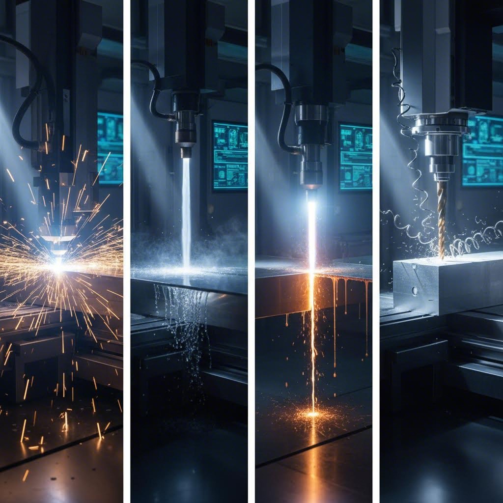 comparison of laser waterjet plasma and cnc metal cutting methods in action