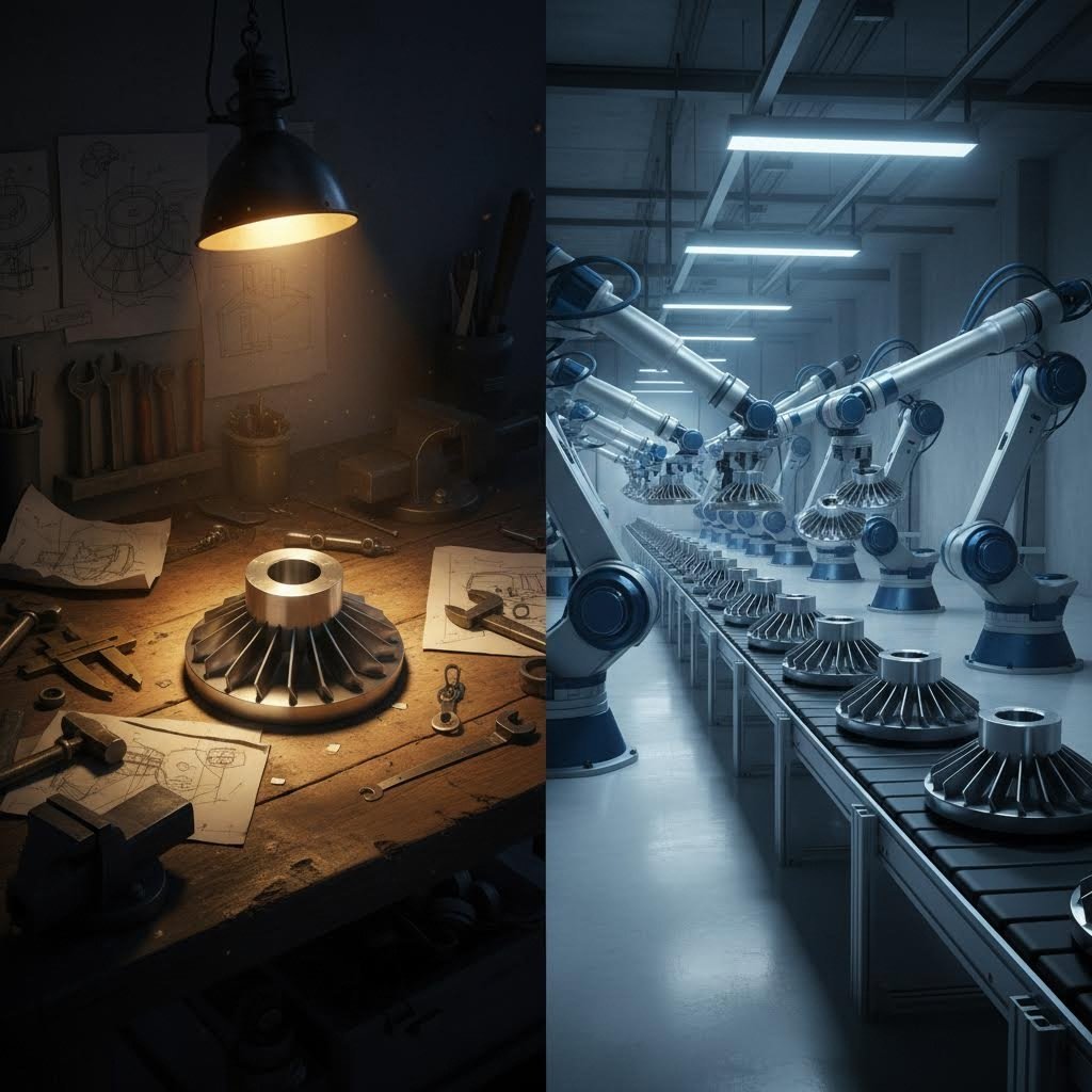 successful scaling requires transitioning from flexible prototype methods to optimized mass production systems