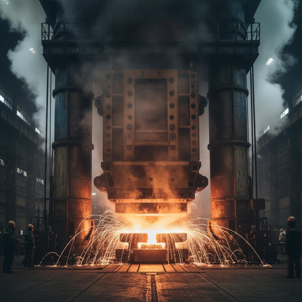 high pressure forging compresses aluminum billets to create wheels with superior strength to weight ratios