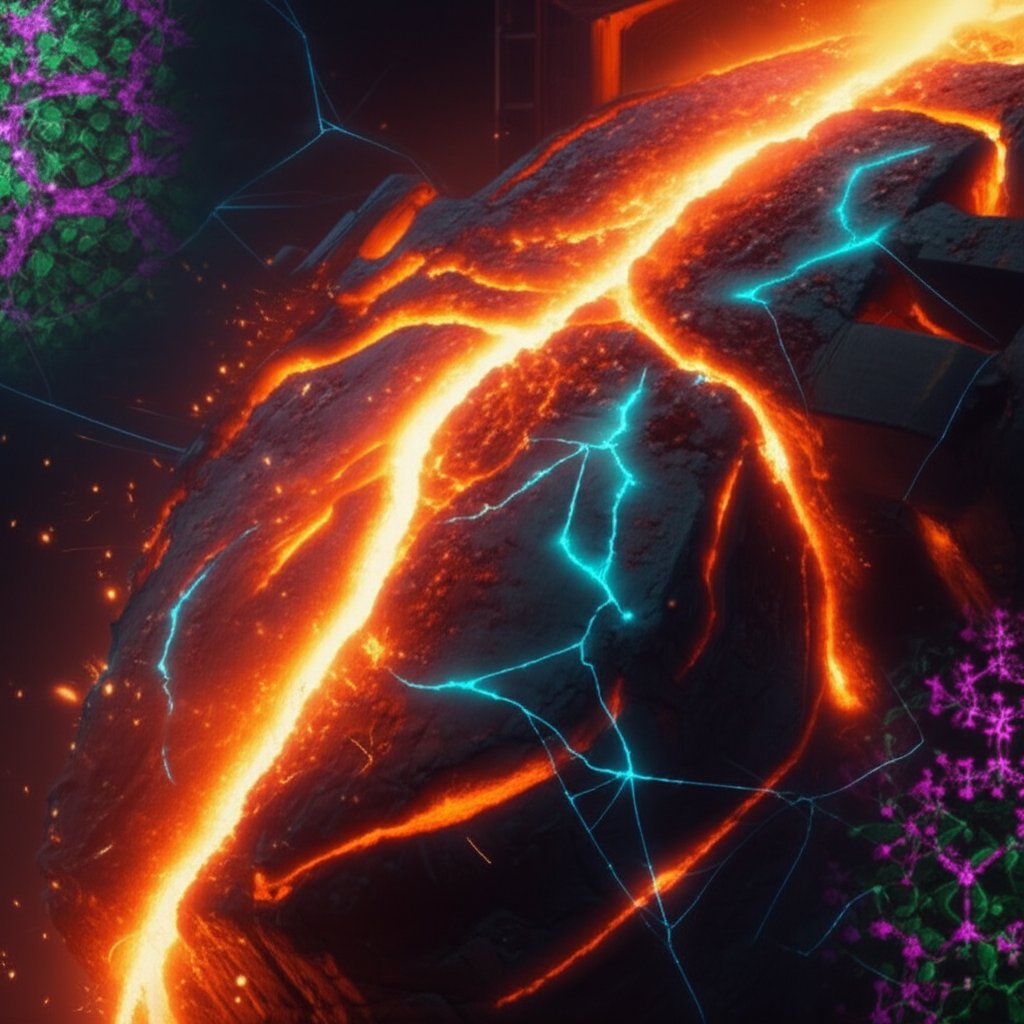 an abstract representation of h13 tool steels resilience under heat and pressure