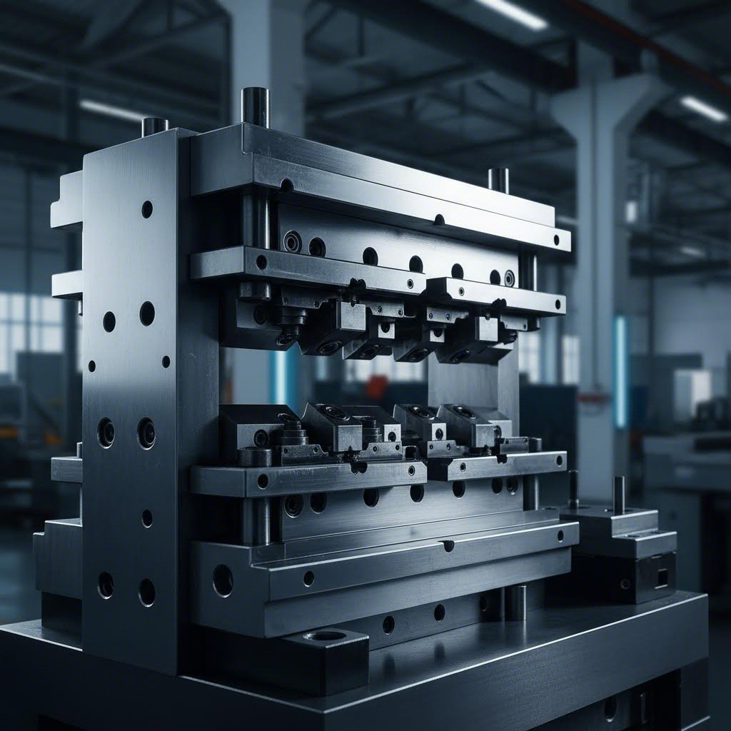 precision mechanical die assembly showing essential components for metal stamping operations