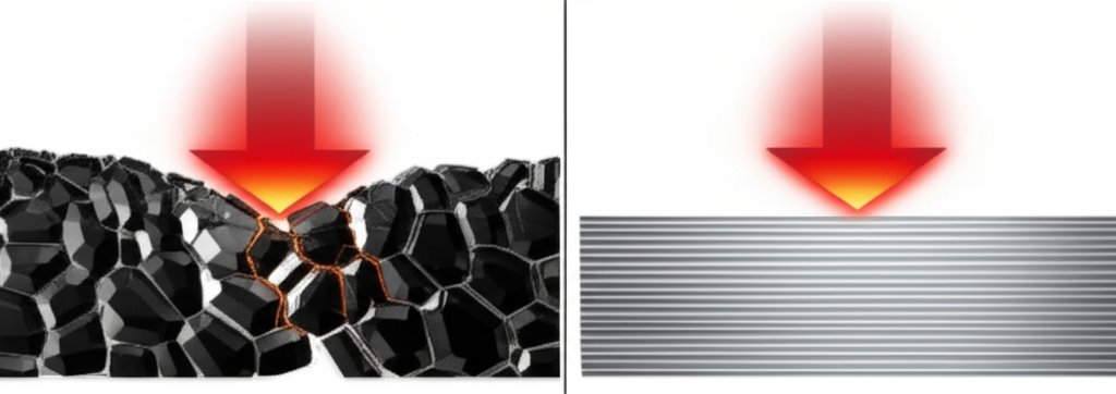 comparison of a weak as cast microstructure versus a strong lamellar microstructure