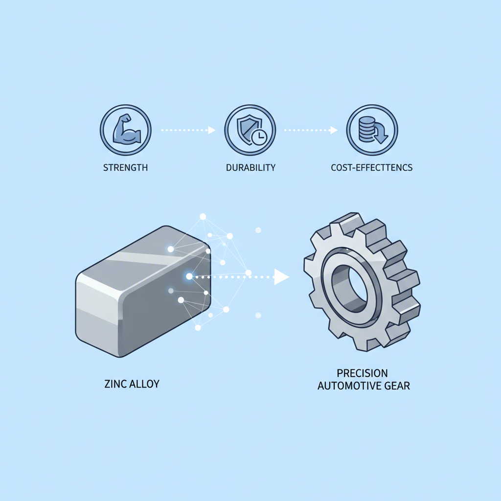 visual representation of the key benefits of zinc die casting for automotive parts