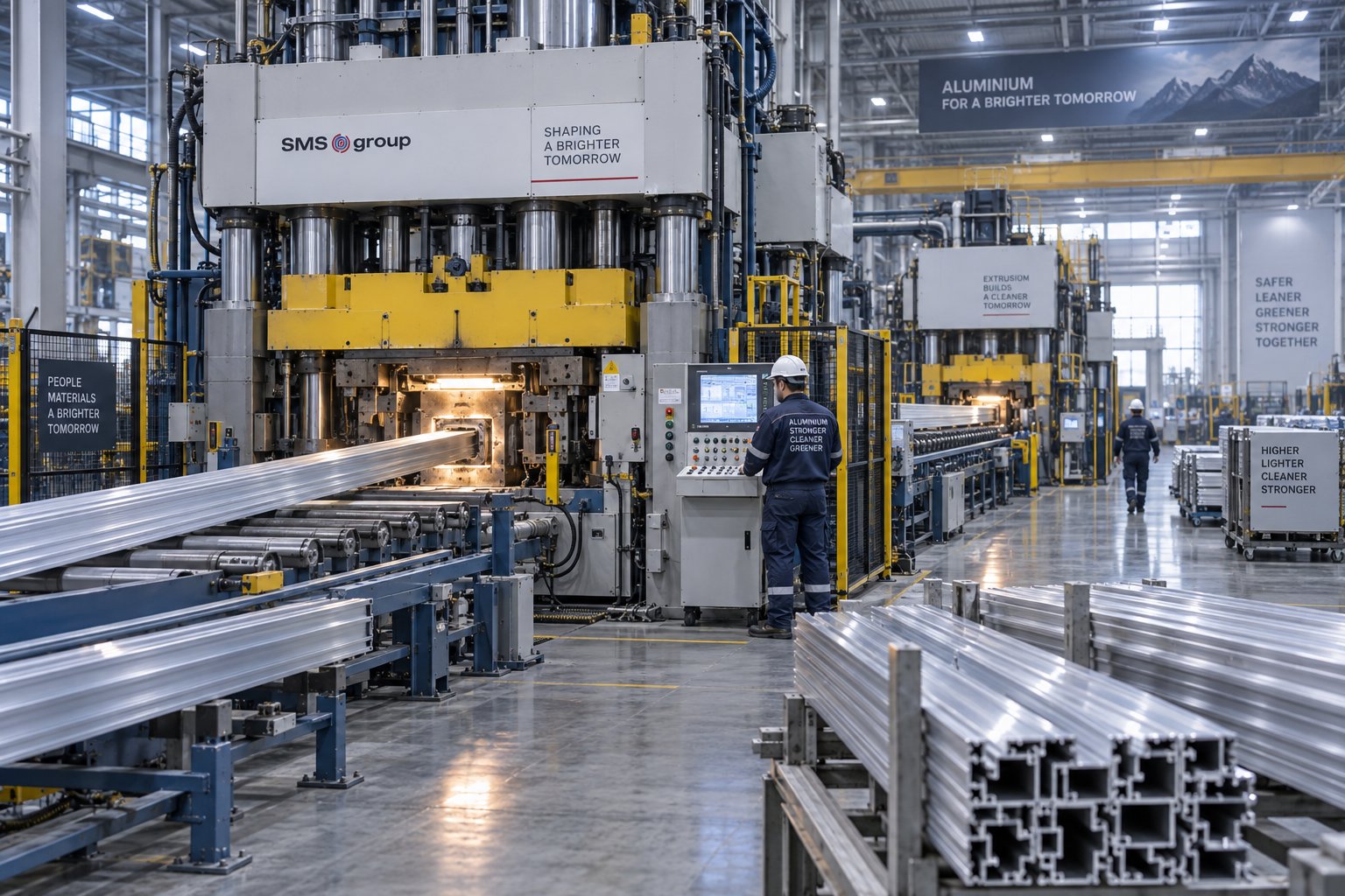 professional aluminum extrusion facility with advanced manufacturing equipment