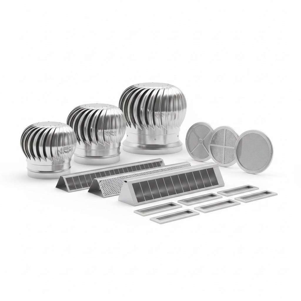 essential passive ventilation components including trickle vents roof vents and wall grilles for complete building airflow