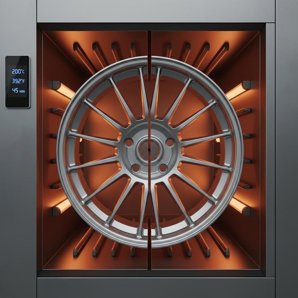temperature controlled curing oven used for safely powder coating forged aluminum wheels