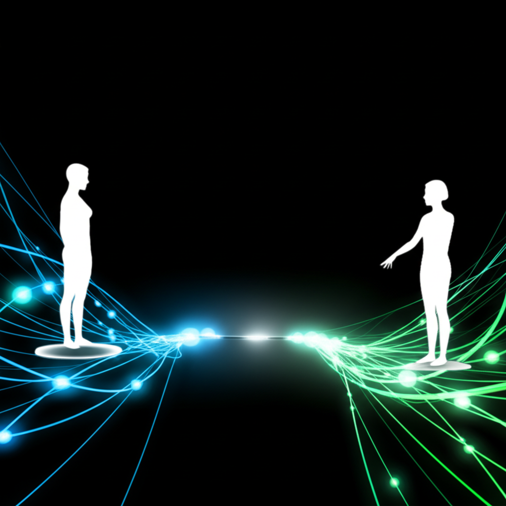 abstract visual of transparency and data sharing in a business partnership