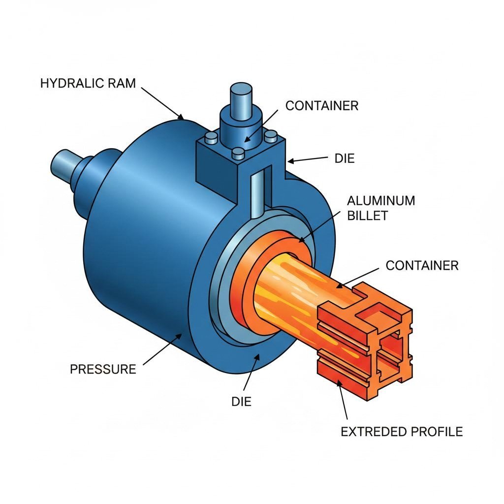 the aluminum extrusion process transforms heated billets into precision profiles