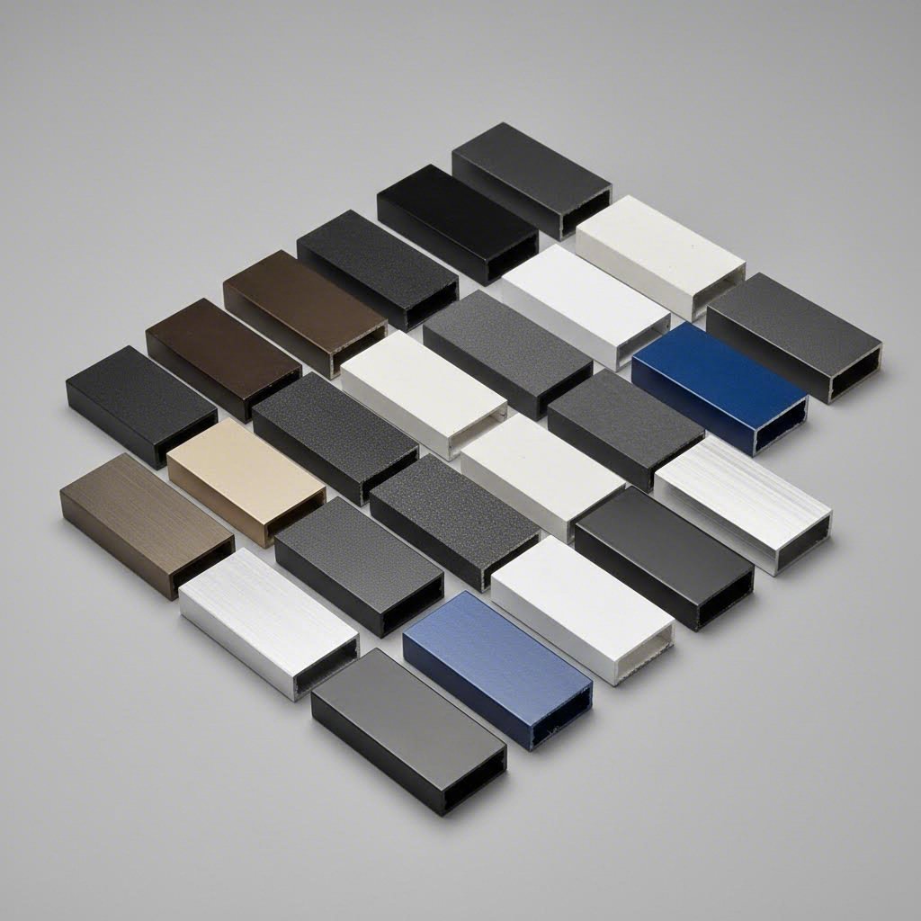 aluminum extrusion profiles with various anodized and powder coated finishes
