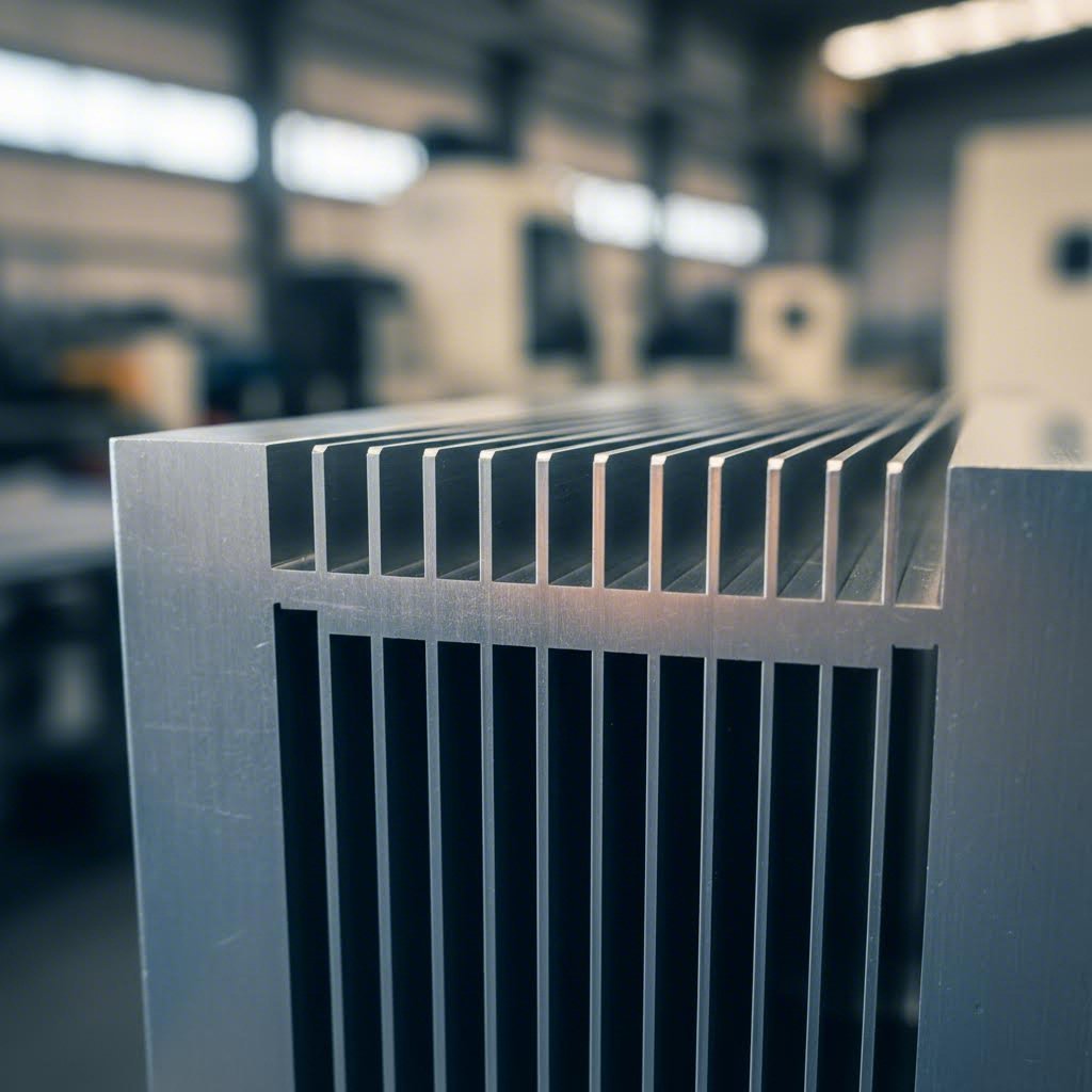 aluminum heat sink extrusion with optimized fin geometry for thermal management