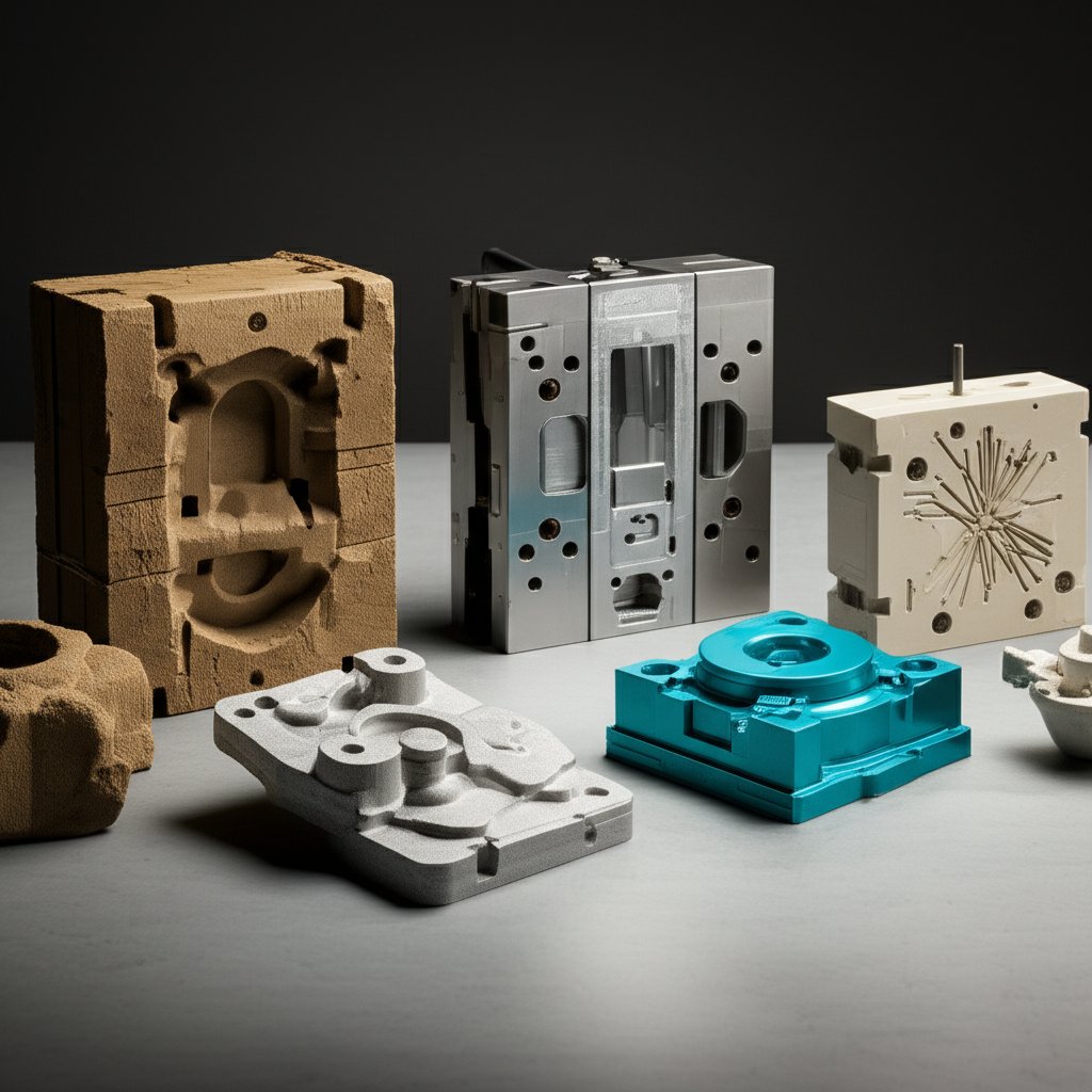 various aluminum casting molds and sample parts for different prototyping processes