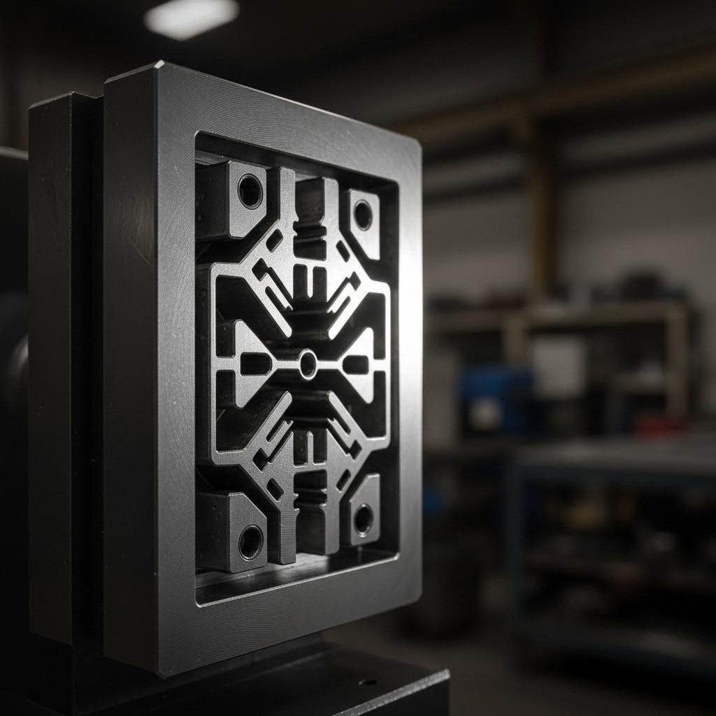 precision machined extrusion die showing complex profile cavity design